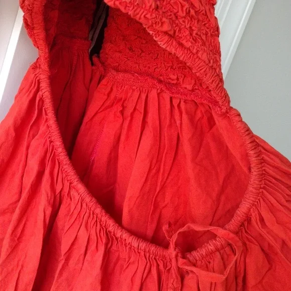  FREE PEOPLE Kalina Midi dress in Persimmon size Large - Picture 7 of 8